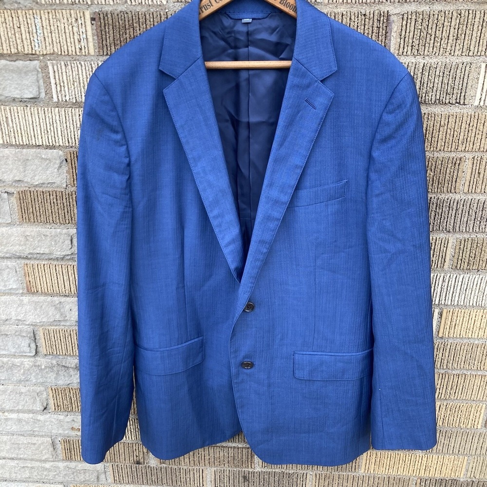 Bonobos Men's 40R Marzotto Wool DAMAGED Blazer Blue Suit‎ Jacket Slim Fit Sports